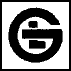 A logo / device mark for Giddings Lewis Electronics semiconductors